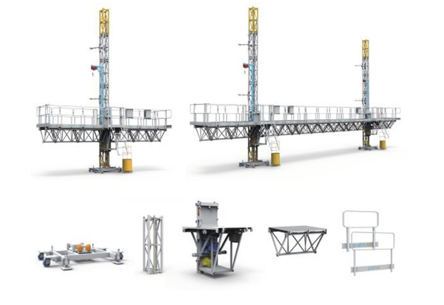 Бір мачталы ыстық мырышталған фасадтық платформа, 65 м дейін, 800 кг - Фото 3 Бір мачталы ыстық мырышталған фасадтық платформа, 65 м дейін, 800 кг - Фото 3